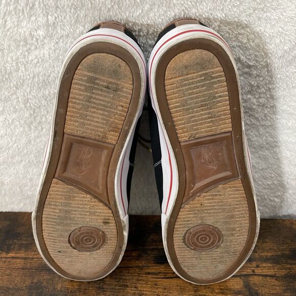 Polo Ralph Lauren Vaughn Mens Shoes 13D Black Canvas Leather Lace Preppy Low Top - Picture 14 of 16